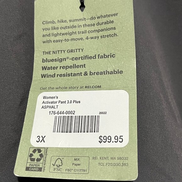 REI Co-op Womens Activator 3.0 Pants 3XL Gray Softshell Outdoor Hiking Gorpcore - Picture 5 of 8
